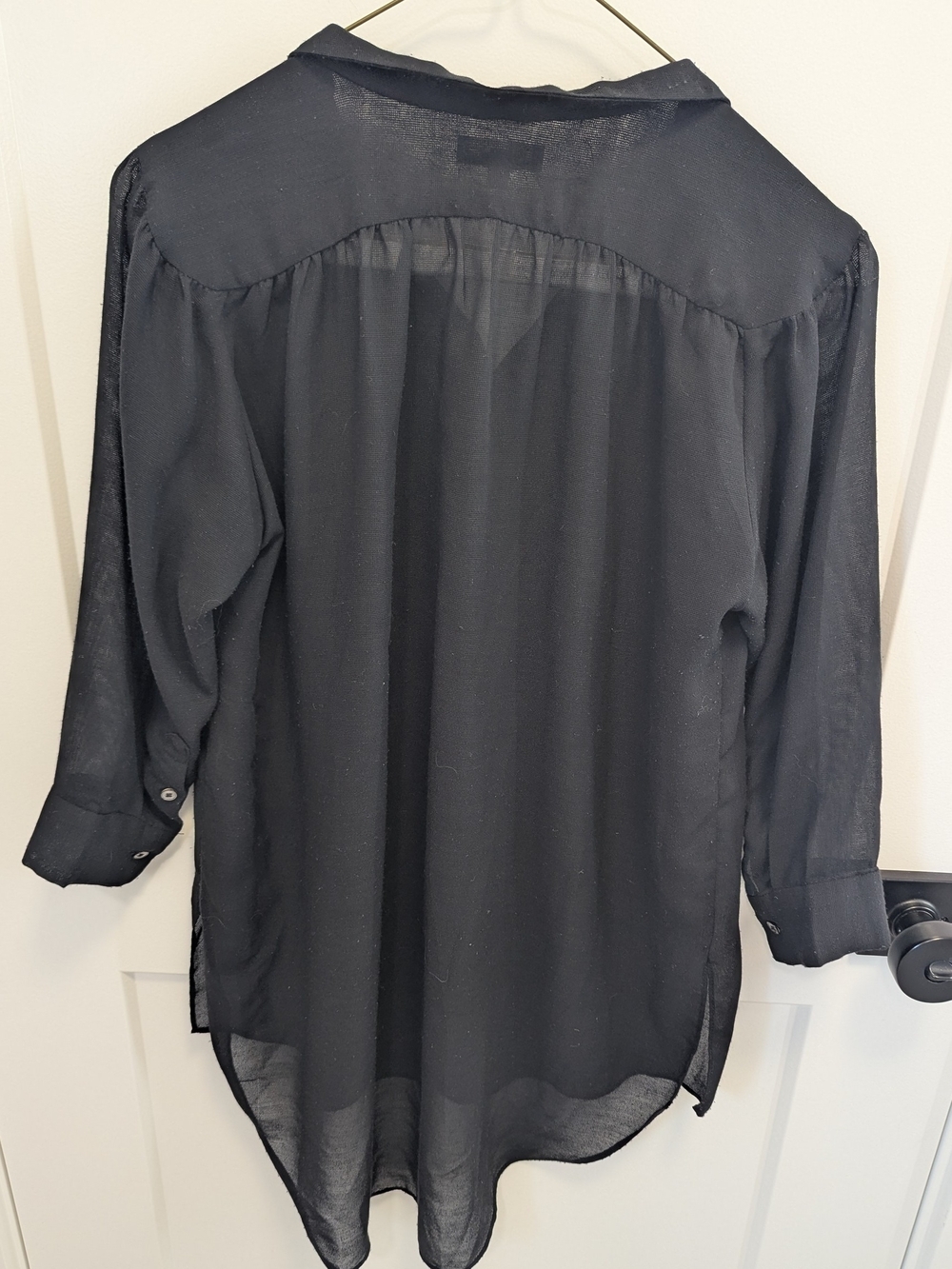 Aritzia Wilfred Sheer Black Tunic Blouse - Picture 5 of 7